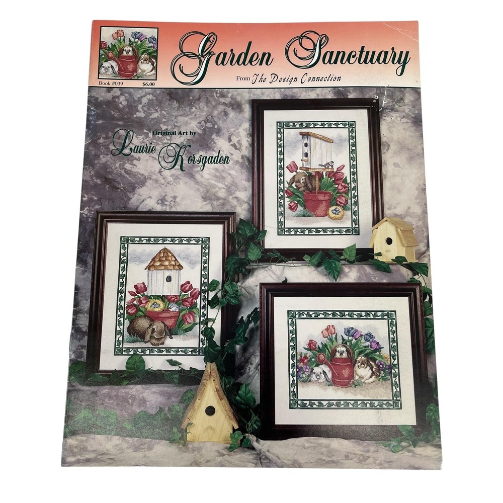 Design Connection Garden Sanctuary Cross Stitch Pattern Leaflet Laurie Korsgaden